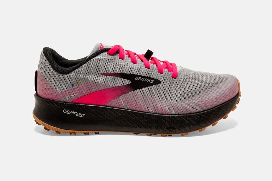 Brooks Women's Catamount Trail Shoes Alloy/Pink/Black ( XFLOC7014 )